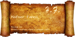 Hafner Fanni névjegykártya
